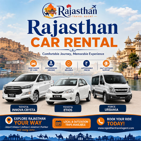 AC car for Rajasthan rental with driver